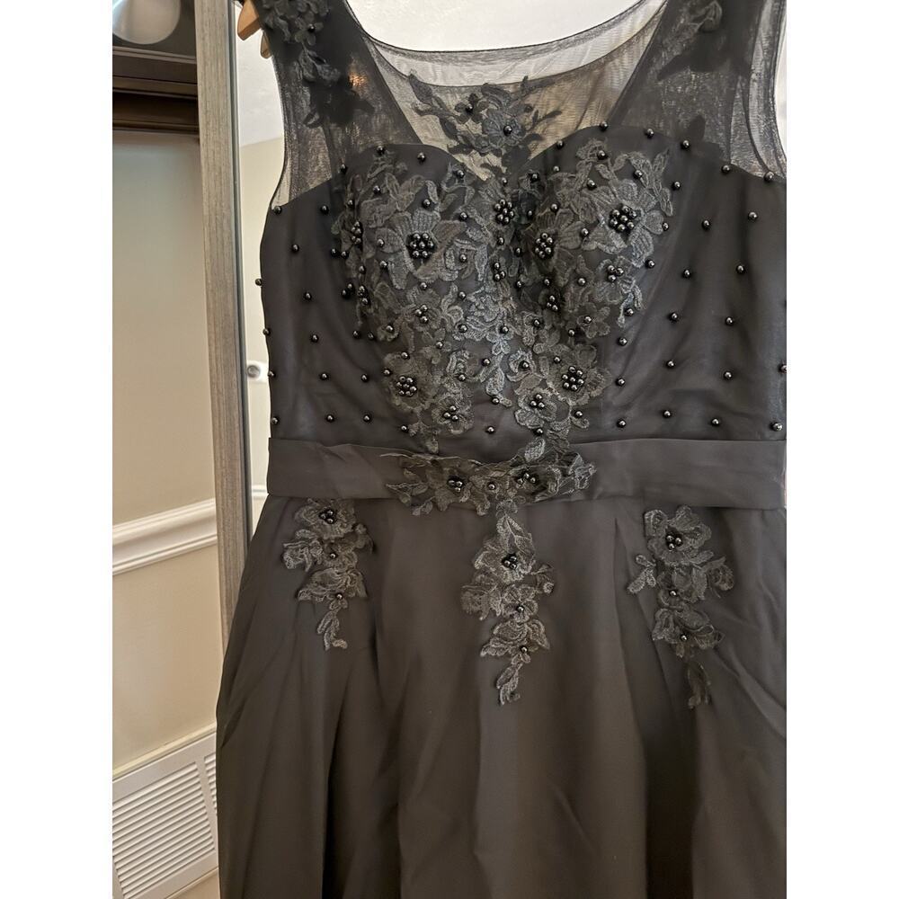 Grace Karin Black Long Gown Beaded Embroidered Floral Dress Size 12 - Picture 2 of 11